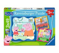 Ravensburger Peppa Pig Jigsaw Puzzle Set for Kids - 3x49 Piece Children’s Puzzles Featuring Peppa Pig, George Pig, and Family - Educational Toys for Ages 5 and Up