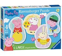 Ravensburger Peppa Pig 4 Large Shaped Jigsaw Puzzles (10, 12, 14, 16 Pieces) for Kids Age 3 Years Up - Educational Toys for Toddlers