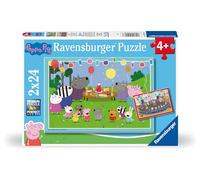 Ravensburger Peppa Pig Toys for 4 Year Olds - 2x 24 Piece Jigsaw Puzzles - Birthday Party Time - 2024 Edition