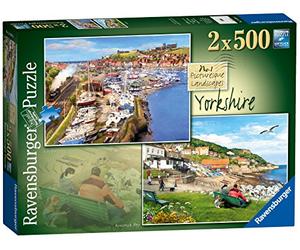 Ravensburger Picturesque Landscapes No.1 Yorkshire Whitby & Runswick Bay 2X 500 Piece Jigsaw Puzzles for Adults 10 Years Up