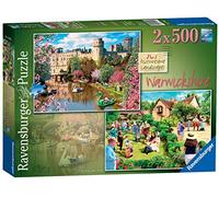 Ravensburger Picturesque Landscapes No.5 Warwickshire - Shakespeare’s Birthplace, Stratford & Warwick Castle 2x 500 Piece Jigsaw Puzzles for Adults & for Kids Age 10 and Up