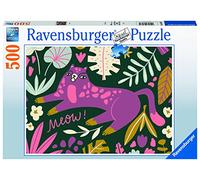 Ravensburger Pink Cat in The Meadow 500 Piece Jigsaw Puzzles for Adults and Kids Age 10 Years Up