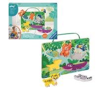 Ravensburger Play+ Wooden Touch & Play Puzzle - in The Jungle | Textured Wooden Puzzle | Engages Tactile & Fine Motor Skills