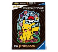 Ravensburger Pokemon Gifts - Pikachu Shaped 300 Piece Wooden Puzzles for Adults and Kids Age 12 Years Up