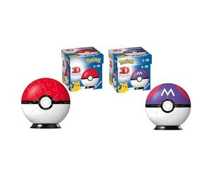 Ravensburger Pokemon Pokeball - 3D Jigsaw Puzzle Ball & 11564 Pokemon Master Ball 3D Jigsaw Puzzle