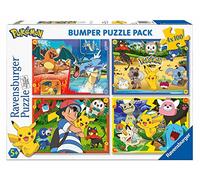 Ravensburger - Pokémon Puzzle, 4x100 Pieces Bumper Pack, Recommended Age 5+ years - Dimensions 36x26cm