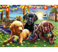 Ravensburger Puppy Picnic 100 Piece Jigsaw Puzzle With Extra Large Pieces For Kids Age 6 Years And Up