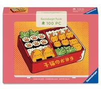 Ravensburger Purrfect Bento Kawaii Cats 100 Piece Mini Jigsaw Puzzle with Stand - Cute Japanese Cat Bento Artwork - Compact Puzzle Gift for Teens & Adults