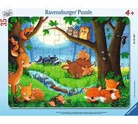 Ravensburger Puzzle 05146 When Small Animals Sleep Go Ravensburger Children's Puzzle 05146-Wenn gehen-35 Pieces Frame Puzzle, Teal/Turquoise Green
