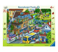 RAVENSBURGER PUZZLE 05245 Ravensburger Green City-24 Pieces Frame Puzzle for Children from 4 Years with Search Game