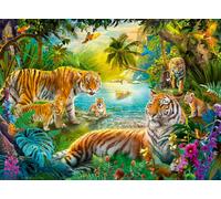 Ravensburger Tiger Family In Oasis 500 Piece Jigsaw Puzzle