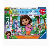 Ravensburger Puzzle Dora Los geht's! - 2 x 24 Pieces Puzzle from 4 Years | 2 x 24 pieces Dora puzzle, children's puzzle from 4 years, Ravensburger quality
