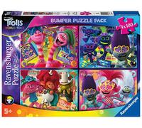 Ravensburger - Puzzle: Trolls 2, Puzzle 5 Years or Older, Puzzles Children 5 Years, Puzzles Children, 4 Puzzle 100 pieces, Gift Child 5 Years, Ravensburger Puzzle, Jigsaw puzzle, Size 36x26cm
