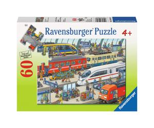 Ravensburger Railway Station Jigsaw Puzzle - Unique 60-Piece Puzzle for Kids Anti-Glare Surface | FSC-Certified Materials | Great for Developing Ski