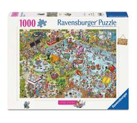 Ravensburger Holiday Resort No. 3 The Pool - 1000 Piece Jigsaw Puzzle | Ray’s Comic Series by Ray Nicolson | Funny Cartoon Puzzle for Adults & Families