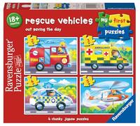 Ravensburger Rescue Vehicles - My First Jigsaw Puzzles for Toddlers Age 18 Months - 2, 3, 4 & 5 Pieces