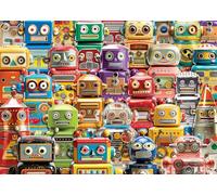 Ravensburger Retro Robots 500 Piece Large-Format Puzzle | Educational Fun with Vintage Toy Robots | Artwork by Michael David Ward | Ideal for Puzzle Enthusiasts & Collectors