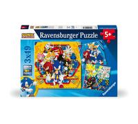 Ravensburger Sonic The Hedgehog 3 x 49 Piece Jigsaw Puzzle Set for Kids - Screen-Free Activity Boosts Concentration and Focus
