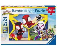 Ravensburger Spidey and His Amazing Friends Jigsaw Puzzles for Kids Age 3 Years Up - Toddler Toys - 2x 24 Pieces