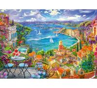 Ravensburger St. Tropez 1000 Piece Jigsaw Puzzle for Adults - Premium Quality, French Riviera Balcony & Harbour Scene, Relaxing Coastal Landscape Puzzle