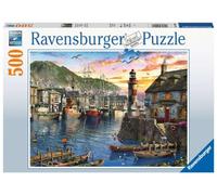 Ravensburger Sunrise at the Port 500-piece Jigsaw Puzzle, [Amazon Exclusive]