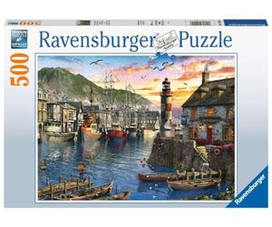 Ravensburger Sunrise at the Port 500-piece Jigsaw Puzzle, [Amazon Exclusive]