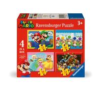 Ravensburger Super Mario Toys and Gifts - 4 in a Box Jigsaw Puzzles for Kids Age 3 Years Up - 12, 16, 20, 24 piece - 2025 Edition