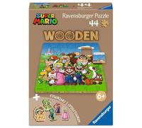 Ravensburger Super Mario Wooden Puzzle with Stand-Up Play Characters - 44 Piece Durable Jigsaw for Kids Ages 3+, Educational and Interactive Toy