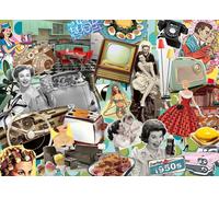 The 50s 1000 Piece Jigsaw Puzzle for Adults and Kids 12 Years Up - Retro Nostalgia 1950s