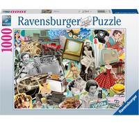 The 50s 1000 Piece Jigsaw Puzzle for Adults and Kids 12 Years Up - Retro Nostalgia 1950s