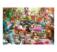 Ravensburger The Cat Groomer - 1000 Piece Jigsaw Puzzle by Dean Macadam - Whimsical Cat Salon Scene - Vibrant Artwork - Premium Quality Ages 14 and Up