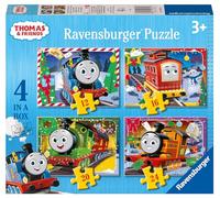 Ravensburger Thomas The Tank Engine and Friends - 2024 Christmas Jigsaw Puzzles for Kids Age 3 Years Up - 4 in a Box (12, 16, 20, 24 Pieces)