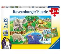 Ravensburger Time at The Zoo Jigsaw Puzzles for Kids Age 3+, Educational Toddler Toys - 2x 12 Pieces