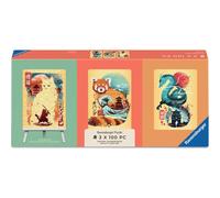Ravensburger Ukiyo-E Cat Warrior Red Panda Dragon 3x100 Mini Puzzle Set & Easel