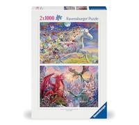 Ravensburger Unicorns & Dragons 2x 1000 Piece Jigsaw Puzzle for Kids Age 12+