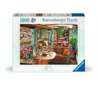 Ravensburger View From My Window No.1 Canal Boat 1000 Piece Jigsaw Puzzle - Steve Read Artwork, Countryside & Narrowboat Scene - Premium Puzzle for Adults