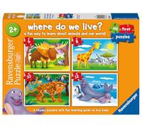 Ravensburger Where Do We Live My First Jigsaw Puzzles for Kids 2 Years Up - 2, 3, 4 & 5 Pieces - Educational Toys for Toddlers