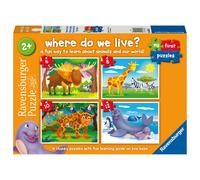 Ravensburger Where Do We Live My First Jigsaw Puzzles for Kids 2 Years Up - 2, 3, 4 & 5 Pieces - Educational Toys for Toddlers