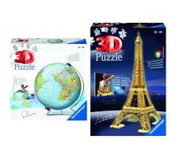 Ravensburger World Globe on a V-Stand 3D Jigsaw Puzzle & Eiffel Towe (US IMPORT)