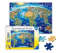 Ravensburger World Landmarks Map 200 Piece Jigsaw Puzzle for Kids Age 8 Years +