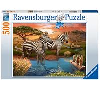 Ravensburger Zebras at the Watering Hole 500 Piece Jigsaw Puzzle for Adults and Kids Age 10 Years Up