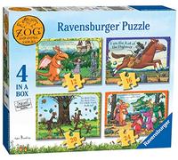 Ravensburger Zog 4-in-a-Box Jigsaw Puzzles for Kids Age 3 Years and Up - 12, 16, 20 & 24 Pieces - Zog Puzzle Set Inspired by Julia Donaldson Stories