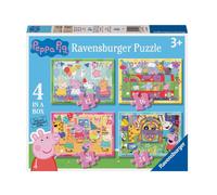 Ravensburger Peppa Pig 4 in a Box Jigsaw Puzzles for Kids Age 3 and Up - 12, 16, 20 & 24 Pieces - 2024 Edition