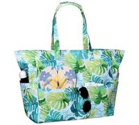 Raveparty Beach Bags for Women with Zip, Summer Large Beach Bag with Hawaiian Style Floral Pattern for Seaside Holiday Pool Party (Style A)
