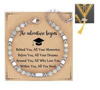 Raveparty Graduation Gifts for Her Him, Congratulations Gifts with Graduation Bracelet Blessing Card Gift Box for Students Friends Family (Green)