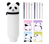 Raveparty Panda Pencil Case, Panda Stationery, Cute Pencil Case with Sticky Notes Ballpoint Pen for Boys Girls Birthday Gift Back to School Stationery Set