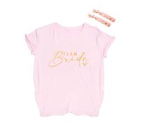 Raveparty Team Bride Tshirt, Hen Do Tshirts, Bride Tribe Costume with 2pcs Wristbands for Hen Do Party Bridesmaid Party Wedding Event (UK, Alpha, M, Regular, Regular, A)