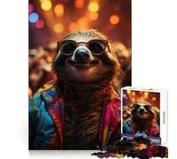 Raver Party Sloth 1000 Pieces Jigsaw Puzzles for Adults Mental Logic Toy Serene Time Firm Cut (38x26cm)
