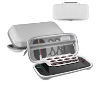 RAVEtone Travel Carrying Case Compatible with Nintendo Switch 2 Model 2025, Large Capacity Premium EVA Portable Hard Shell Pouch Waterproof Game Bag with 32 Game Cartridge Accessories (Gray)