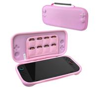 RAVEtone Travel Carrying Case Compatible with Nintendo Switch 2 Model 2025, Ultra Slim Premium EVA Portable Hard Shell Pouch Waterproof Game Bag with 16 Game Cartridge Accessories (Pink)